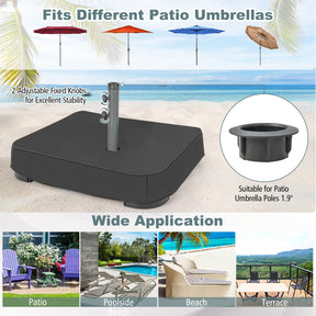 220 lbs Heavy Duty Patio Market Offset Umbrella Base Stand with Sandbags