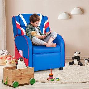 Kids Recliner Chair, Adjustable PU Leather Gaming Sofa with Footrest, Lumbar Support & Side Pockets, Ergonomic Children Lounge Armchair