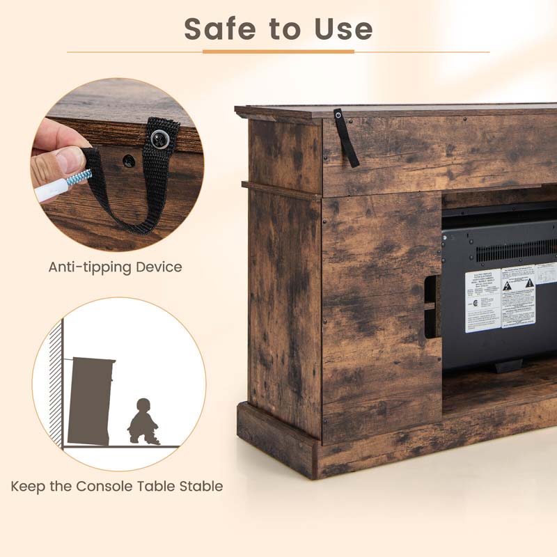 58" TV Console with 23" Fireplace Insert, Fireplace TV Stand for TVs up to 65 Inches, 1400W Electric Fireplace Heater