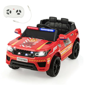 Kids Ride On Police Car 12V Battery Powered Electric Riding Toy Truck Car with LED Siren Flashing Light