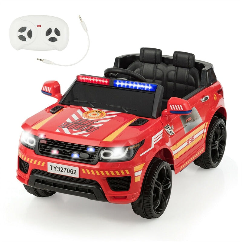 Canada Only - 12V Kids Ride On Police Car with LED Siren Flashing Light