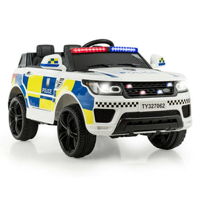 Kids Ride On Police Car 12V Battery Powered Electric Riding Toy Truck Car with LED Siren Flashing Light