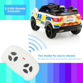 Kids Ride On Police Car 12V Battery Powered Electric Riding Toy Truck Car with LED Siren Flashing Light