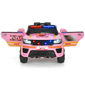 Canada Only - 12V Kids Ride On Police Car with LED Siren Flashing Light