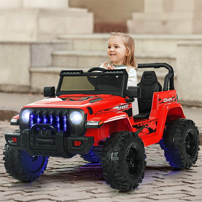 Kids Ride on Jeep Truck 12V Battery Powered Electric Riding Toy Car with 2.4G Remote Control