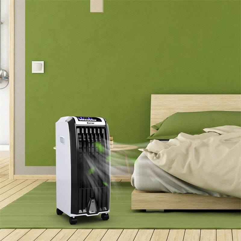 3-in-1 Portable Evaporative Cooler Fan Humidifier with Remote Control, 7.5H Timer, 3 Wind Speeds, 6.5L Water Tank