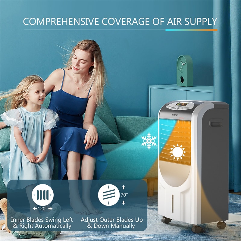 Canada Only - 5-in-1 Portable Air Cooler Fan with Heater and Humidifier Function