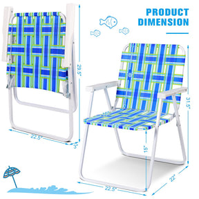 Canada Only - 6 Pcs Folding Beach Chair Camping Lawn Webbing Chair