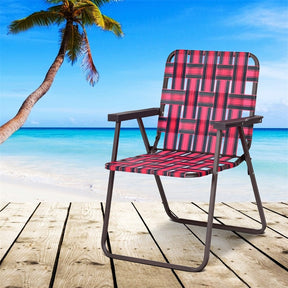 Canada Only - 6 Pcs Folding Beach Chair Camping Lawn Webbing Chair