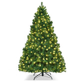 7.5 FT Green Pre-Lit Artificial Christmas Tree with 400 Warm White LED Lights & 1346 Hinged Branch Tips