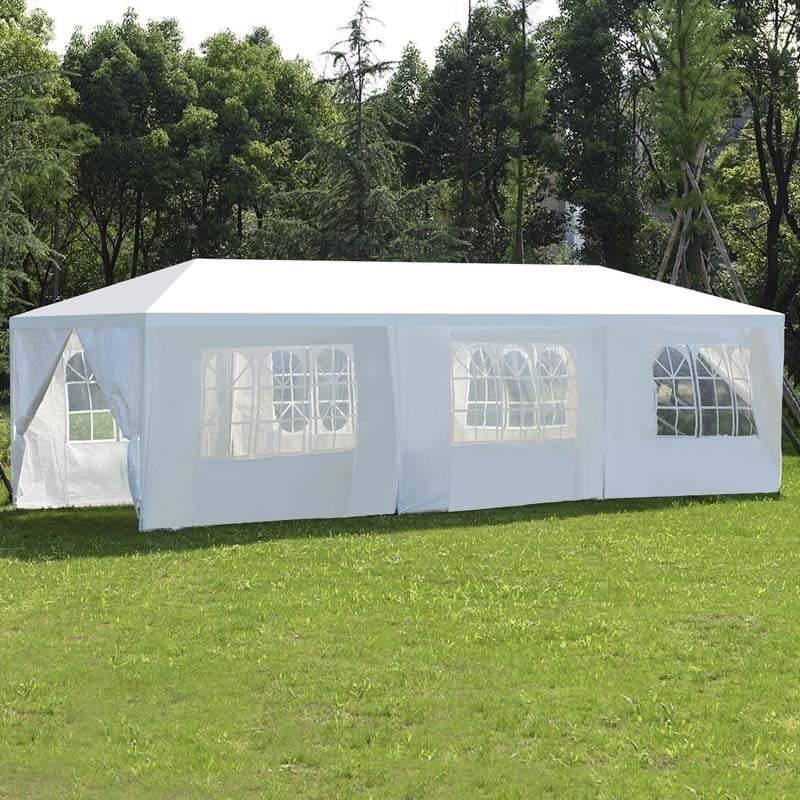 10 x 30 FT Outdoor Gazebo Canopy Tent Party Wedding Event Tent with 6 Removable Sidewalls & 2 Doorways