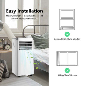 10000 BTU 3-in-1 Portable Air Conditioner Air Cooler Fan Dehumidifier with Remote Control & LED Smart Touch Panel