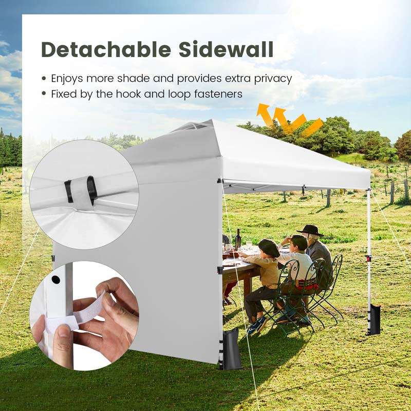 10 x 10 FT Pop Up Canopy Tent Commercial Instant Tent with Removable Sidewall, Carry Bag, Banner Strip