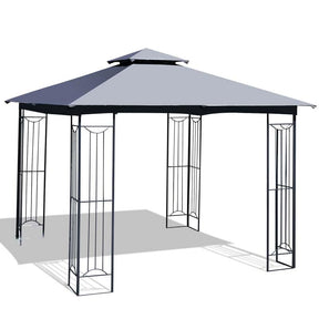 10 x 10 FT Steel Frame Patio Gazebo with 2 Tier Vented Roof, Heavy-Duty Outdoor Canopy Gazebo Tent
