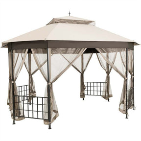 10 x 12 FT Heavy-Duty Octagonal Gazebo with Netting, Outdoor Patio Canopy Gazebo Tent for Event Party BBQ