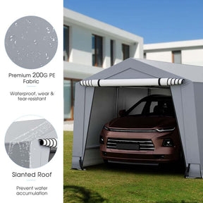 10 x 20 FT Outdoor Heavy-Duty Metal Carport Portable Garage Car Canopy with 2 Removable Doors