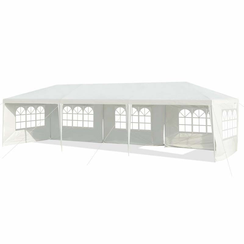 10 x 30 FT Outdoor Gazebo Canopy Tent Party Wedding Event Tent with 5 Removable Sidewalls