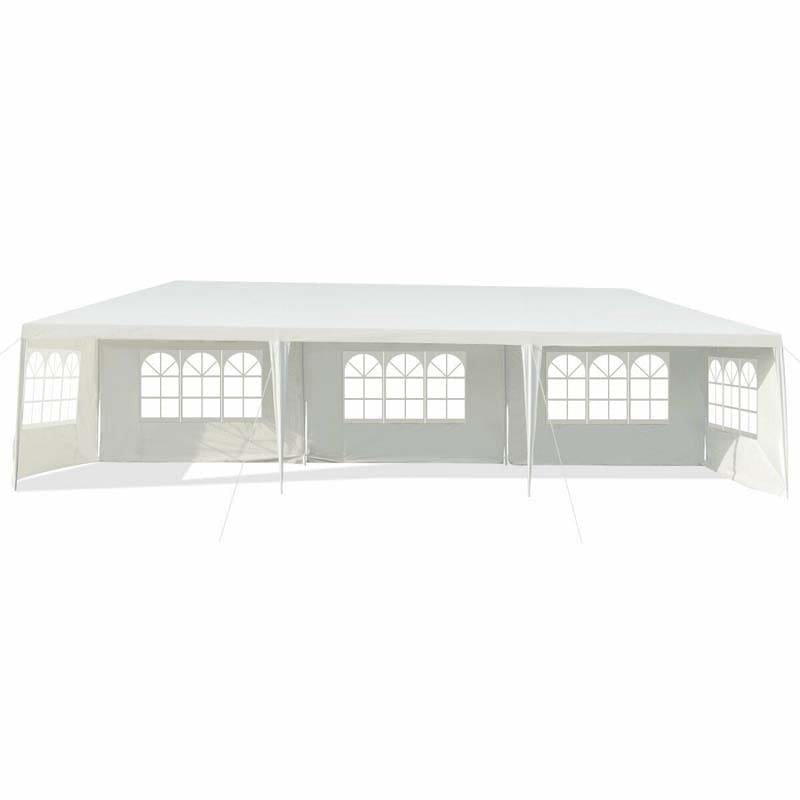 10 x 30 FT Outdoor Gazebo Canopy Tent Party Wedding Event Tent with 5 Removable Sidewalls