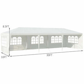 10 x 30 FT Outdoor Gazebo Canopy Tent Party Wedding Event Tent with 5 Removable Sidewalls