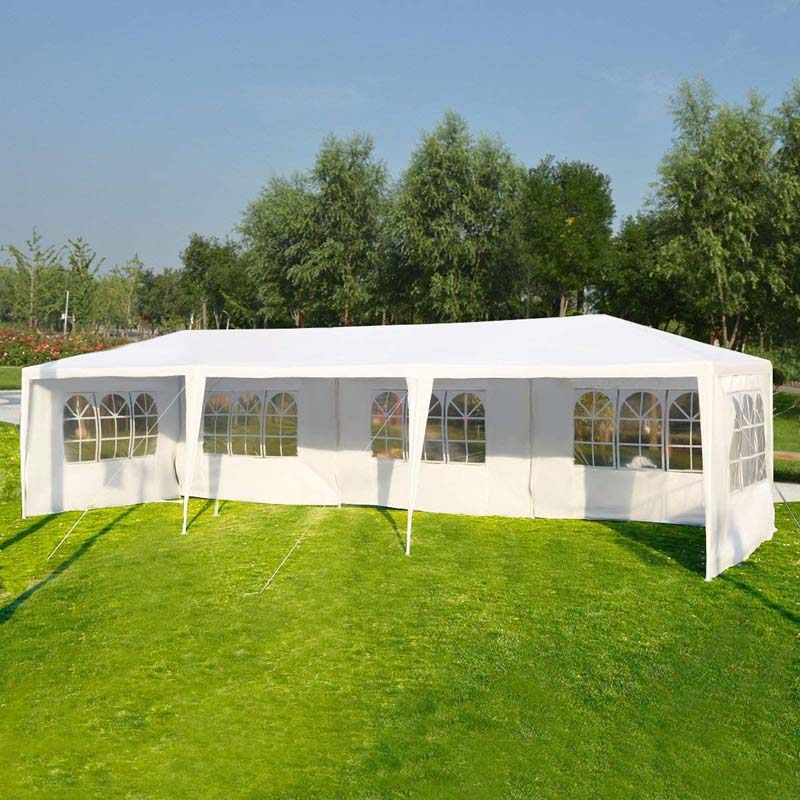 10 x 30 FT Outdoor Gazebo Canopy Tent Party Wedding Event Tent with 5 Removable Sidewalls