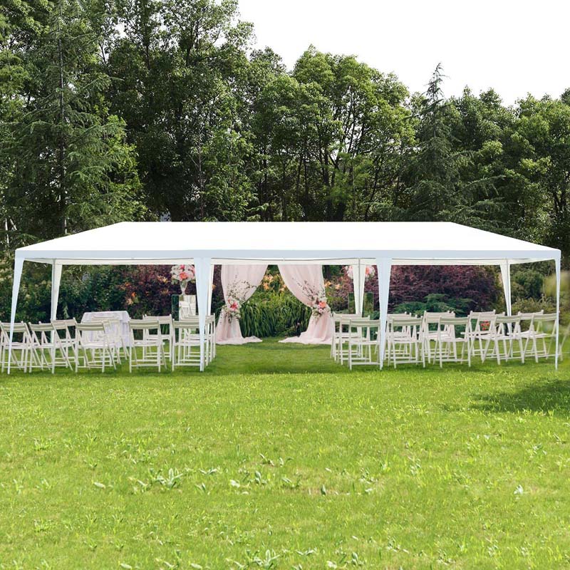 10 x 30 FT Outdoor Gazebo Canopy Tent Party Wedding Event Tent with 5 Removable Sidewalls