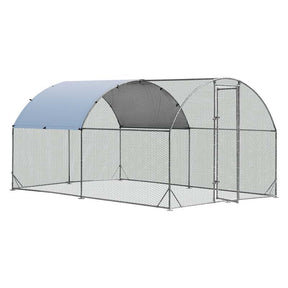 12.5 FT Large Metal Chicken Coop Walk-in Dome Poultry Cage Hen Run House Rabbits Habitat Cage with Cover
