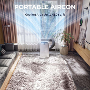 12000 BTU 3-in-1 Portable Air Conditioner Air Cooler Fan Dehumidifier with Remote Control & Touch Panel, 3 Speeds