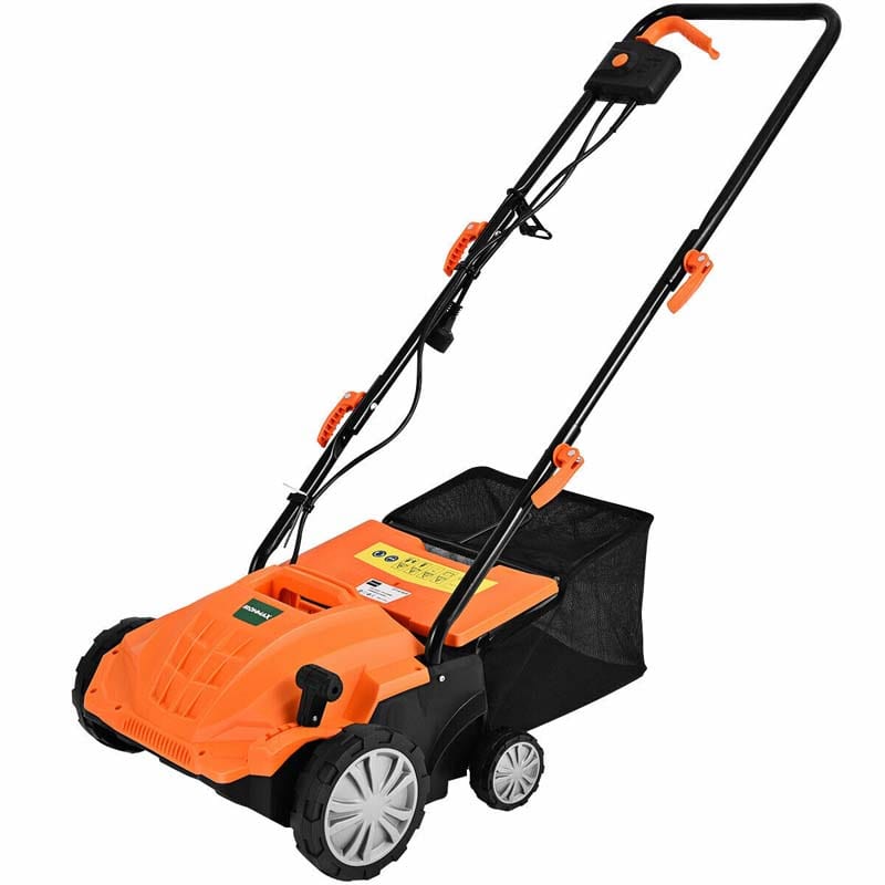 2-in-1 Electric Lawn Dethatcher & Scarifier, 12 Amp 13" Corded Grass Dethatcher with 40L Collection Bag