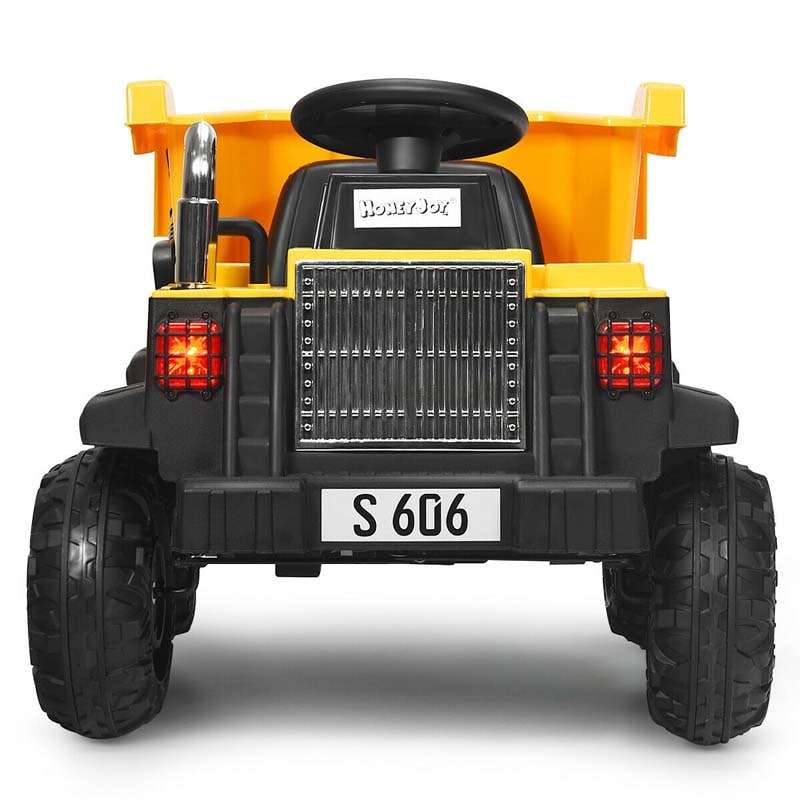 Kids Ride on Dump Truck 12V Battery Powered Riding Toy Car Construction Vehicle with Electric Bucket & 2.4G Remote