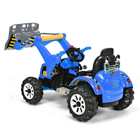 Kids Ride on Excavator, 12V Battery Powered Construction Vehicles Dumper Truck Toy with Front Loader Shovel