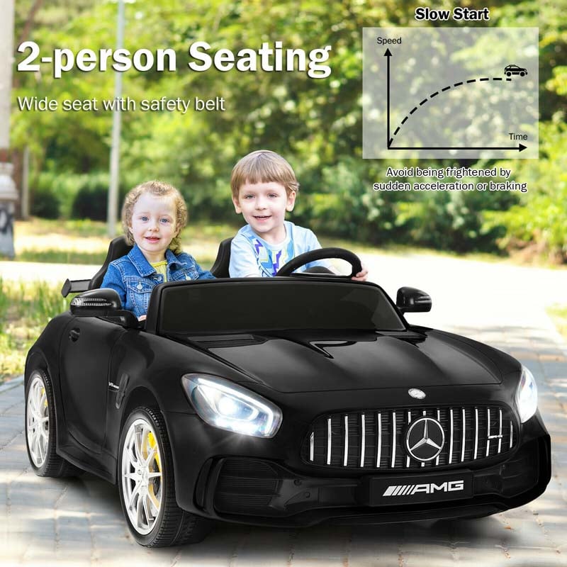 Licensed Mercedes Benz AMG GTR 2-Seater Ride-on Car 12V Battery Powered Vehicle Kids Riding Toy Car with Remote