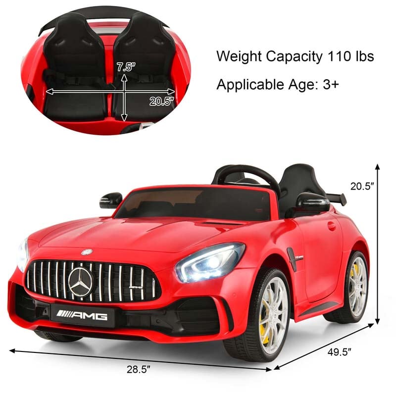 Licensed Mercedes Benz AMG GTR 2-Seater Ride-on Car 12V Battery Powered Vehicle Kids Riding Toy Car with Remote