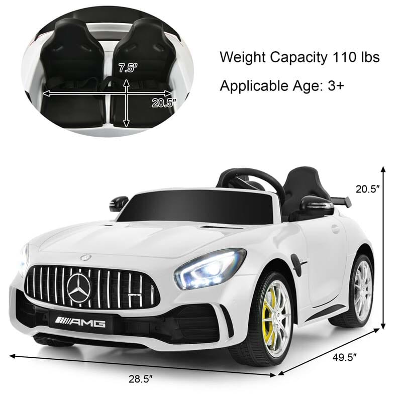 Licensed Mercedes Benz AMG GTR 2-Seater Ride-on Car 12V Battery Powered Vehicle Kids Riding Toy Car with Remote