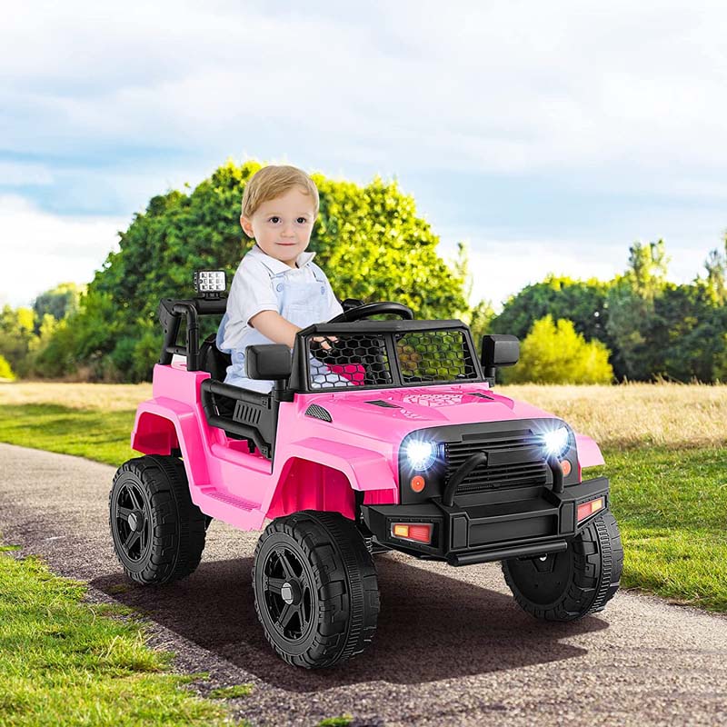 Canada Only - 12V Kids Ride On Truck Car with Mesh Windshield