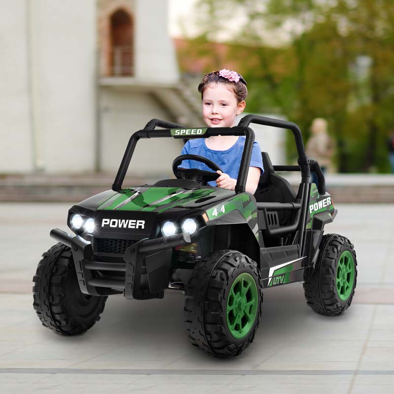 12V Kids Ride On UTV Battery Powered Electric Off-Road Buggy with Remote Control, LED Headlights & Music