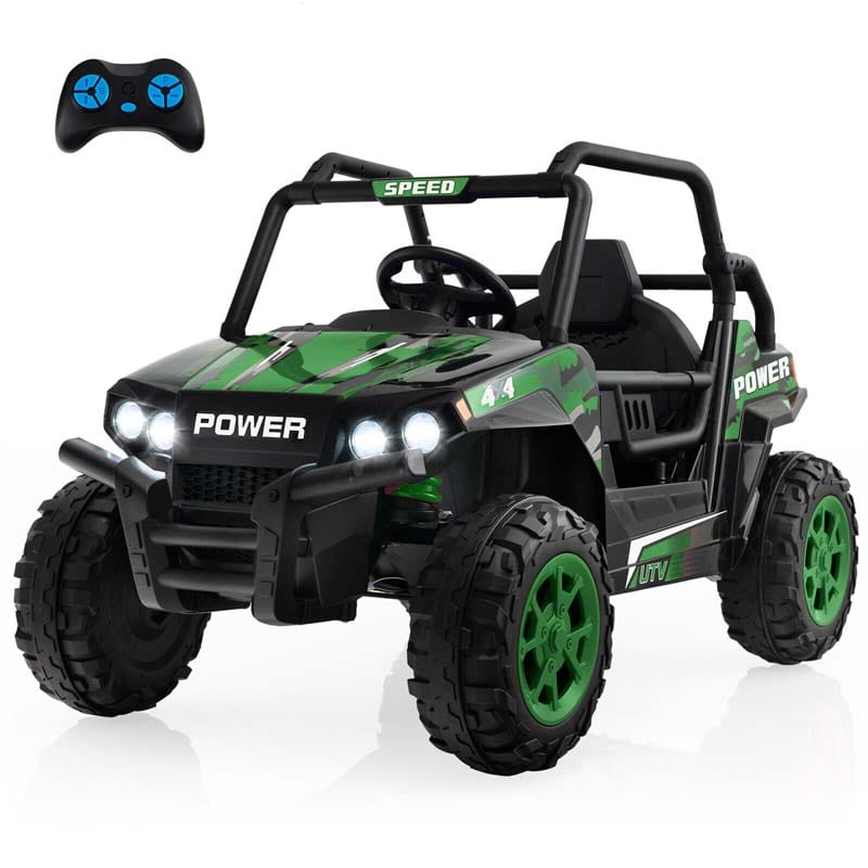 12V Kids Ride On UTV Battery Powered Electric Off-Road Buggy with Remote Control, LED Headlights & Music