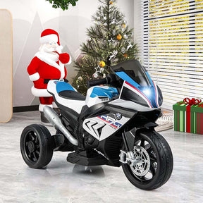 12V Licensed BMW Kids Ride on Motorcycle 3 Wheel Battery Powered Electric Riding Toy Trike with Light & Music