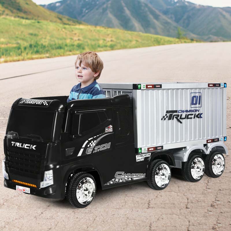Canada Only - 12V 8 Wheels Kids Ride on Semi-Truck with Container & Remote