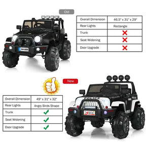 Canada Only - 12V Kids Ride On Jeep Car with Spring Suspension & Trunk