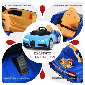 12V Licensed Bugatti Chiron Kids Ride on Car Battery Powered Electric Vehicle with 2.4G Remote Control