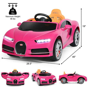 12V Licensed Bugatti Chiron Kids Ride on Car Battery Powered Electric Vehicle with 2.4G Remote Control