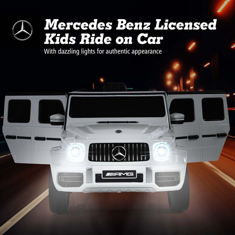 Licensed Mercedes-Benz G63 Kids Ride On Car, 12V Battery Powered Electric Toy Car with Spring Suspension