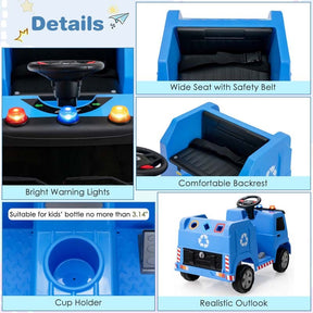 Canada Only - 12V Kids Ride On Recycling Trash Truck with Recycling Accessories