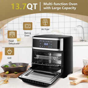 13.7 QT Air Fryer Toaster Oven, 8-in-1 Convection Countertop Oven 1700W with Touch Screen & 8 Presets