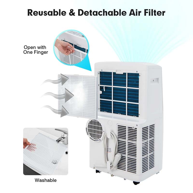 14000 BTU 4-in-1 Portable Air Conditioner with Air Cooler Fan Heater & Dehumidifier, Smart APP & WiFi Control AC Unit