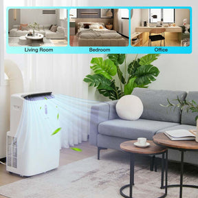 14000 BTU 4-in-1 Portable Air Conditioner with Air Cooler Fan Heater & Dehumidifier, Smart APP & WiFi Control AC Unit