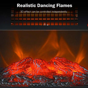 14" Portable Electric Fireplace Heater, 1000W Freestanding Infrared Stove Heater with Realistic Flame Effect