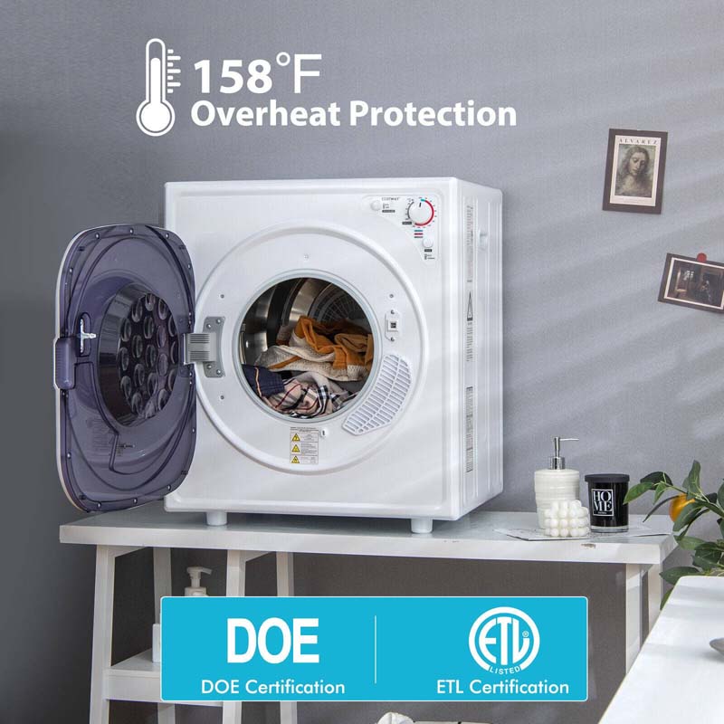 Electric Portable Clothes Dryer, Front Load Laundry Dryer for Apartments