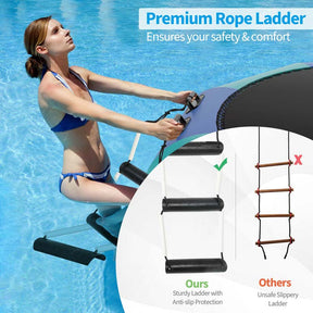 15 FT Inflatable Water Bouncer Trampoline Portable Bounce Swim Platform for Lakes Pools Calm Sea