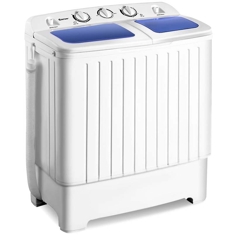 Twin Tub Portable Washing Machine with Timer Control and Drain Pump for  Apartment - Costway